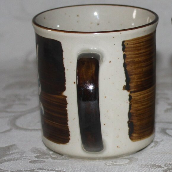 Speckled Otagiri Style Stoneware Mugs | Vintage Hand Painted Retro Mugs - Picture 8 of 16